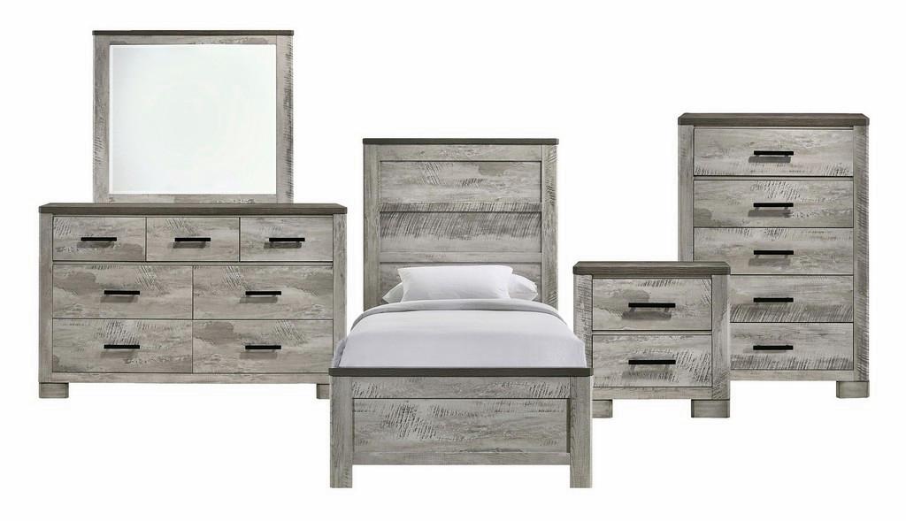 Twin Panel Bedroom Set Gray